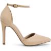 imageDREAM PAIRS Womens OppointedLacey Pointed Toe Ankle Strap High Heel Stiletto Pumps Wedding Dress ShoesNudeSuede