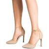 imageDREAM PAIRS Womens OppointedLacey Pointed Toe Ankle Strap High Heel Stiletto Pumps Wedding Dress ShoesNudeSuede