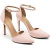 imageDREAM PAIRS Womens OppointedLacey Pointed Toe Ankle Strap High Heel Stiletto Pumps Wedding Dress ShoesPink