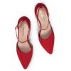 imageDREAM PAIRS Womens OppointedLacey Pointed Toe Ankle Strap High Heel Stiletto Pumps Wedding Dress ShoesRedSuede