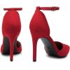 imageDREAM PAIRS Womens OppointedLacey Pointed Toe Ankle Strap High Heel Stiletto Pumps Wedding Dress ShoesRedSuede