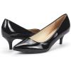 imageDREAM PAIRS Womens Pumps Kitten Heel Pointed Toe Shoes for Women Comfortable Office Work Dress ShoesBlackPat
