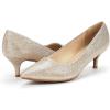 imageDREAM PAIRS Womens Pumps Kitten Heel Pointed Toe Shoes for Women Comfortable Office Work Dress ShoesGoldGlitter