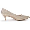 imageDREAM PAIRS Womens Pumps Kitten Heel Pointed Toe Shoes for Women Comfortable Office Work Dress ShoesGoldGlitter