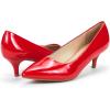 imageDREAM PAIRS Womens Pumps Kitten Heel Pointed Toe Shoes for Women Comfortable Office Work Dress ShoesRedPat