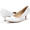 imageDREAM PAIRS Womens Pumps Kitten Heel Pointed Toe Shoes for Women Comfortable Office Work Dress ShoesWhitePat