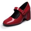 imageDREAM PAIRS Womens ClosedToe PumpsBright Red