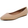 imageDREAM PAIRS Womens Dress Pointed Toe Flats Ballet Comfort Soft Slip On Casual Flat Shoes for Work Office BusinessNudeSuede