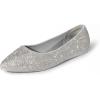 imageDREAM PAIRS Womens Dress Pointed Toe Flats Ballet Comfort Soft Slip On Casual Flat Shoes for Work Office BusinessSilverrhinestone