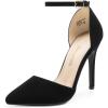 imageDREAM PAIRS Womens OppointedLacey Pointed Toe Ankle Strap High Heel Stiletto Pumps Wedding Dress ShoesBlackNubuck