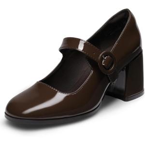 imageDREAM PAIRS Womens ClosedToe PumpsBright Brown