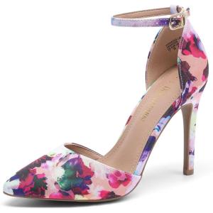 imageDREAM PAIRS Womens OppointedLacey Pointed Toe Ankle Strap High Heel Stiletto Pumps Wedding Dress ShoesFloral