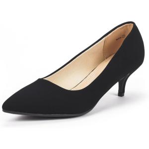 imageDREAM PAIRS Womens Pumps Kitten Heel Pointed Toe Shoes for Women Comfortable Office Work Dress ShoesBlackNubuck