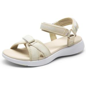 imageDREAM PAIRS Womens Sport Athletic Sandals Outdoor Hiking SandalsBeigeWhite