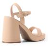 imageDREAM PAIRS Heels for Women Block Chunky Platform High Heels Open Toe GISELLE Fashion Wedding Party Evening Prom Dance Ankle Strap Dress Pump Sandals ShoesNudenubuck