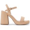 imageDREAM PAIRS Heels for Women Block Chunky Platform High Heels Open Toe GISELLE Fashion Wedding Party Evening Prom Dance Ankle Strap Dress Pump Sandals ShoesNudenubuck