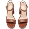 imageDREAM PAIRS Heels for Women Block Chunky Platform High Heels Open Toe GISELLE Fashion Wedding Party Evening Prom Dance Ankle Strap Dress Pump Sandals ShoesTan