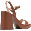 imageDREAM PAIRS Heels for Women Block Chunky Platform High Heels Open Toe GISELLE Fashion Wedding Party Evening Prom Dance Ankle Strap Dress Pump Sandals ShoesTan
