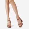 imageDREAM PAIRS Heels for Women Block Chunky Platform High Heels Open Toe GISELLE Fashion Wedding Party Evening Prom Dance Ankle Strap Dress Pump Sandals ShoesTan