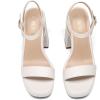 imageDREAM PAIRS Heels for Women Block Chunky Platform High Heels Open Toe GISELLE Fashion Wedding Party Evening Prom Dance Ankle Strap Dress Pump Sandals ShoesWhite