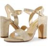 imageDREAM PAIRS Womens Chunky Heels Open Toe Ankle Strap High Block Comfy Dress Heel Sandals Pumps ShoesGoldglitter