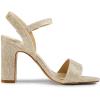 imageDREAM PAIRS Womens Chunky Heels Open Toe Ankle Strap High Block Comfy Dress Heel Sandals Pumps ShoesGoldglitter