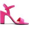 imageDREAM PAIRS Womens Chunky Heels Open Toe Ankle Strap High Block Comfy Dress Heel Sandals Pumps ShoesHot Pinksuede