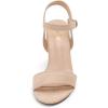 imageDREAM PAIRS Womens Chunky Heels Open Toe Ankle Strap High Block Comfy Dress Heel Sandals Pumps ShoesNudeSuede