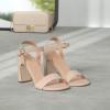imageDREAM PAIRS Womens Chunky Heels Open Toe Ankle Strap High Block Comfy Dress Heel Sandals Pumps ShoesNudeSuede