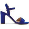 imageDREAM PAIRS Womens Chunky Heels Open Toe Ankle Strap High Block Comfy Dress Heel Sandals Pumps ShoesRoyalBlueSuede