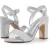 imageDREAM PAIRS Womens Chunky Heels Open Toe Ankle Strap High Block Comfy Dress Heel Sandals Pumps ShoesSilverglitter