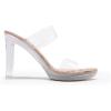 imageDREAM PAIRS Womens Clear Two Strap Open Toe High Block Chunky Slip on Dress Heel SandalsWood GrainCleartpu