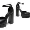 imageDREAM PAIRS Womens High Chunky Platform Closed Toe Block Heels Square Toe Ankle Strap Dress Wedding Party Pumps Shoes AureliaBlack