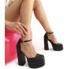 imageDREAM PAIRS Womens High Chunky Platform Closed Toe Block Heels Square Toe Ankle Strap Dress Wedding Party Pumps Shoes AureliaBlack
