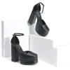 imageDREAM PAIRS Womens High Chunky Platform Closed Toe Block Heels Square Toe Ankle Strap Dress Wedding Party Pumps Shoes AureliaBlack