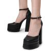 imageDREAM PAIRS Womens High Chunky Platform Closed Toe Block Heels Square Toe Ankle Strap Dress Wedding Party Pumps Shoes AureliaBlack