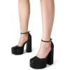 imageDREAM PAIRS Womens High Chunky Platform Closed Toe Block Heels Square Toe Ankle Strap Dress Wedding Party Pumps Shoes AureliaBlackrhinestone