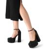 imageDREAM PAIRS Womens High Chunky Platform Closed Toe Block Heels Square Toe Ankle Strap Dress Wedding Party Pumps Shoes AureliaBlackrhinestone