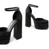 imageDREAM PAIRS Womens High Chunky Platform Closed Toe Block Heels Square Toe Ankle Strap Dress Wedding Party Pumps Shoes AureliaBlacksatin
