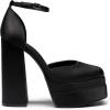 imageDREAM PAIRS Womens High Chunky Platform Closed Toe Block Heels Square Toe Ankle Strap Dress Wedding Party Pumps Shoes AureliaBlacksatin