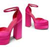 imageDREAM PAIRS Womens High Chunky Platform Closed Toe Block Heels Square Toe Ankle Strap Dress Wedding Party Pumps Shoes AureliaRose Redsatin