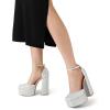 imageDREAM PAIRS Womens High Chunky Platform Closed Toe Block Heels Square Toe Ankle Strap Dress Wedding Party Pumps Shoes AureliaSilverrhinestone