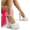 imageDREAM PAIRS Womens High Chunky Platform Closed Toe Block Heels Square Toe Ankle Strap Dress Wedding Party Pumps Shoes AureliaWhite