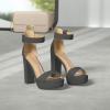 imageDREAM PAIRS Womens Hilo Heeled SandalBlackNubuck