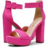 imageDREAM PAIRS Womens Hilo Heeled SandalHot Pinksuede