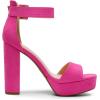 imageDREAM PAIRS Womens Hilo Heeled SandalHot Pinksuede