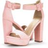imageDREAM PAIRS Womens Hilo Heeled SandalPinkSuede