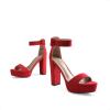 imageDREAM PAIRS Womens Hilo Heeled SandalRedSuede