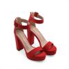 imageDREAM PAIRS Womens Hilo Heeled SandalRedSuede