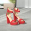 imageDREAM PAIRS Womens Hilo Heeled SandalRedSuede